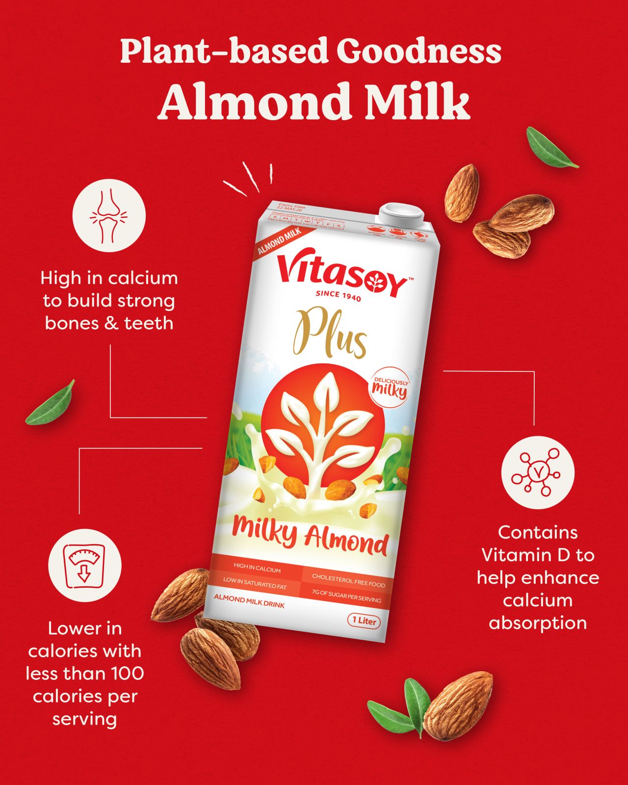 Vitasoy Plant-based Goodness Almond Milk social visual