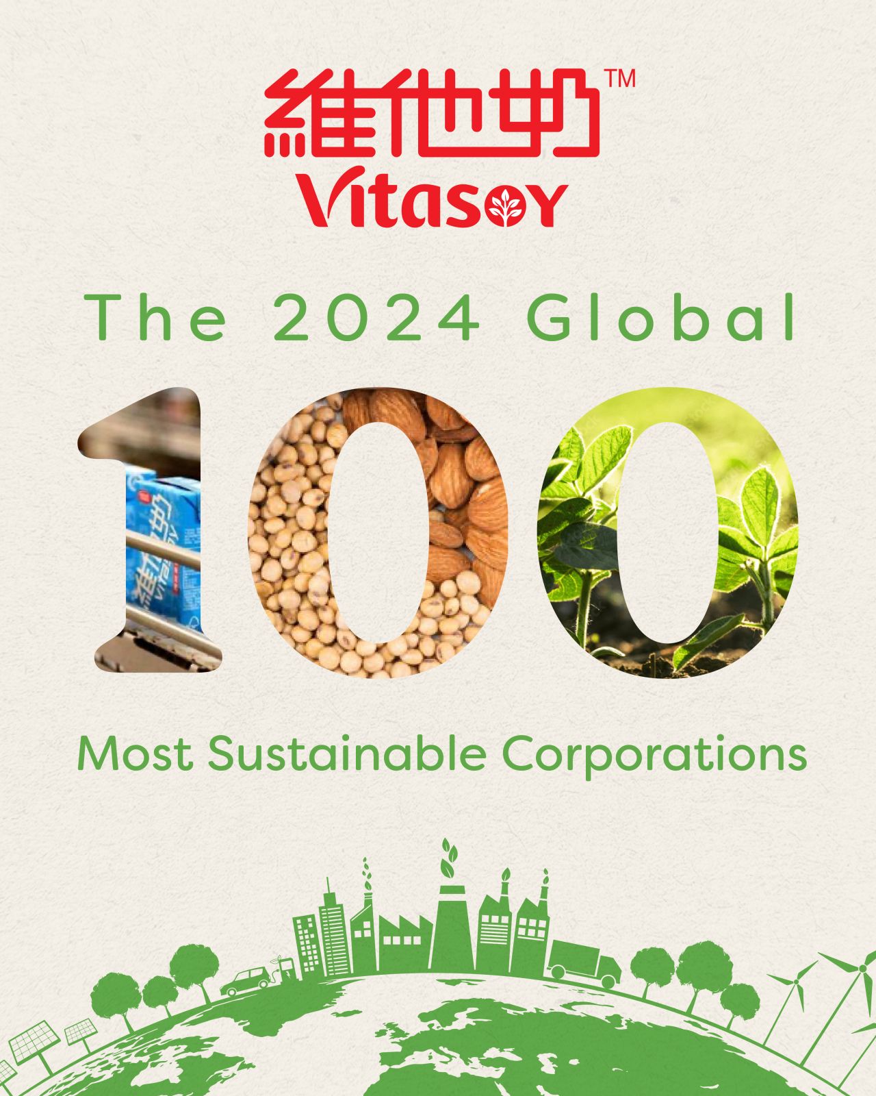 Vitasoy 2024 Global 100 sustainability visual