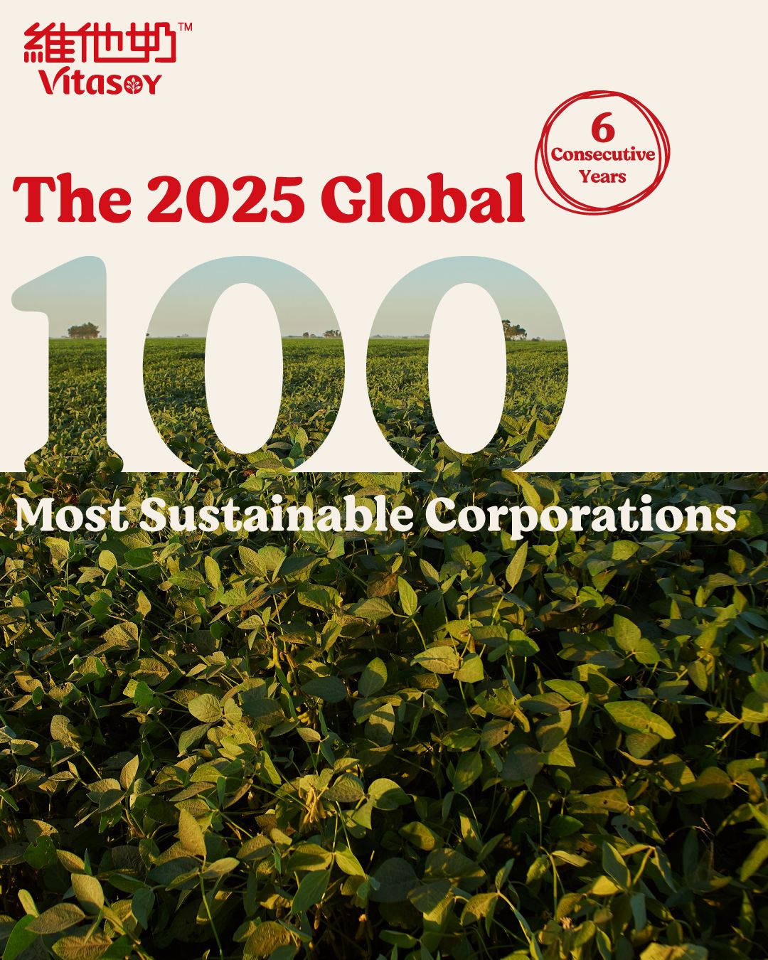 Vitasoy 2025 Global 100 sustainability visual